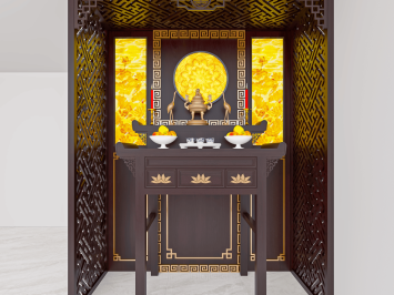 Mẫu Thiết Kế nội Thất Phòng Thờ Đẹp Bằng Gỗ Tự Nhiên Sang Trọng Và Chuẩn Phong Thủy