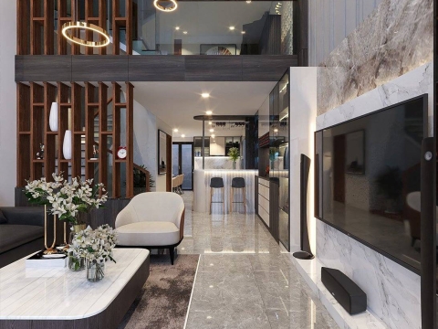 Thiết Kế Nội Thất Nhà Phố Hiện Đại Sang Trọng Với Không Gian Thông Tầng Ấn Tượng | An Duy Interior